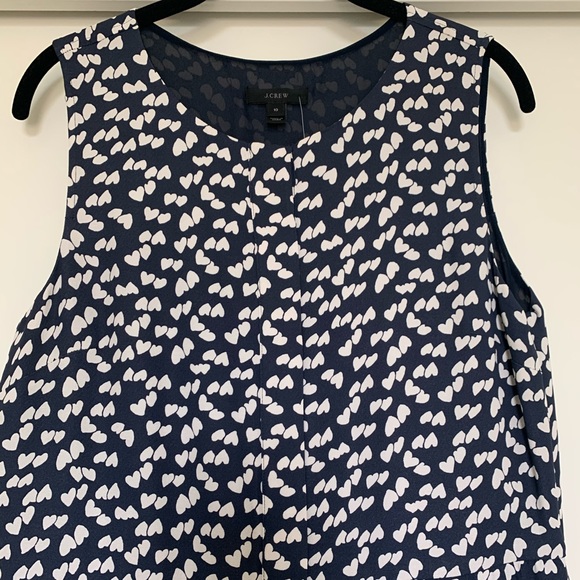 J Crew Navy Blue Dress with White Hearts - Picture 4 of 13